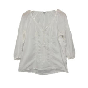 Old Navy White Light Flowy Floral detail with front v neck tie